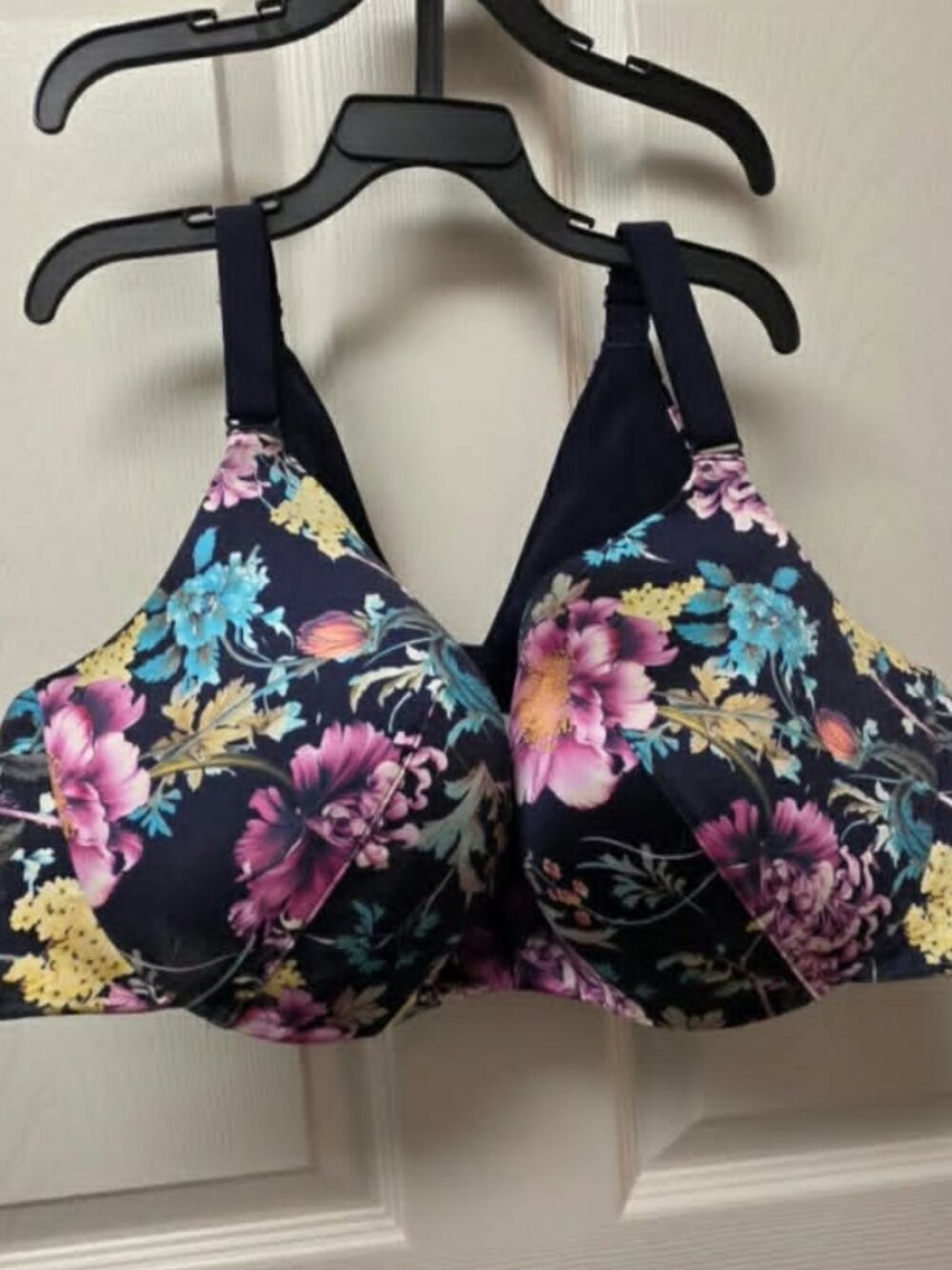 FLORAL LIGHTLY LINED BALCONETTE BRA  SIZE 46H